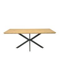 Mesa SORRENTO 180, metal, negro, tapa decor,180 x 90 cms