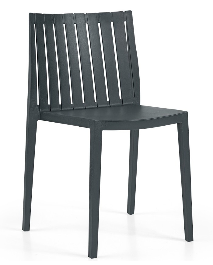 Silla CHOPIN, apilable,  polipropileno antracita