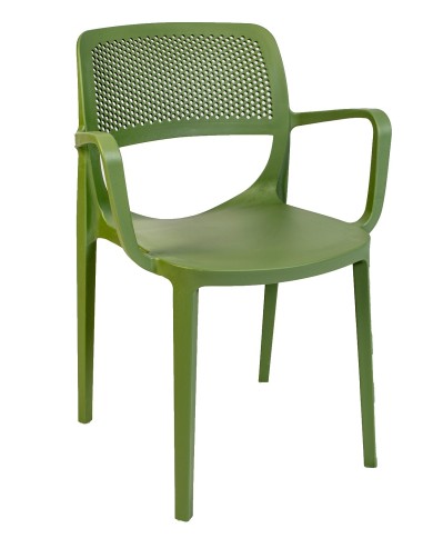Sillón VERDI, apilable, polipropileno verde