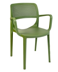 Sillón VERDI, apilable, polipropileno verde