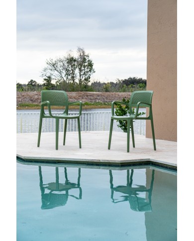 Sillón VERDI, apilable, polipropileno verde