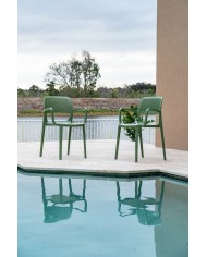 Sillón VERDI, apilable, polipropileno verde
