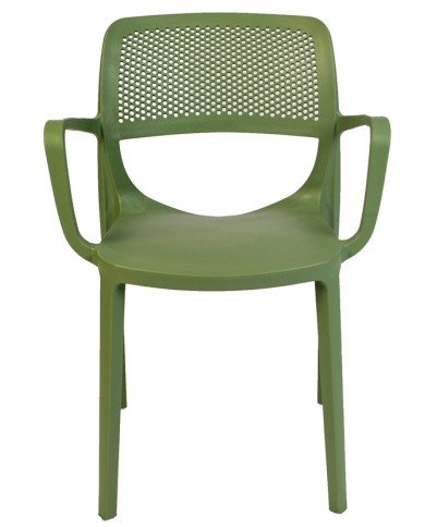 Sillón VERDI, apilable, polipropileno verde