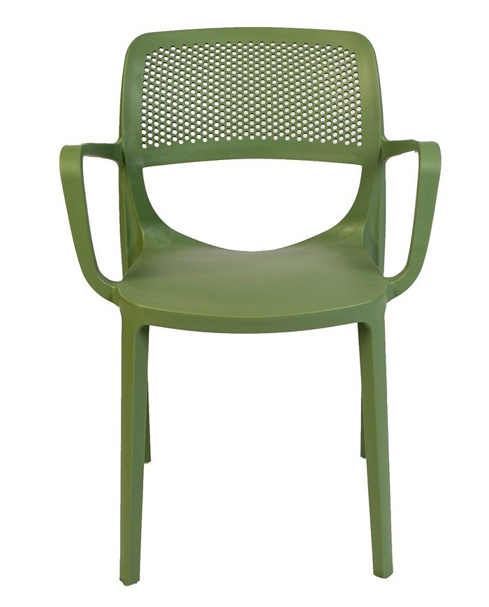 Sillón VERDI, apilable, polipropileno verde