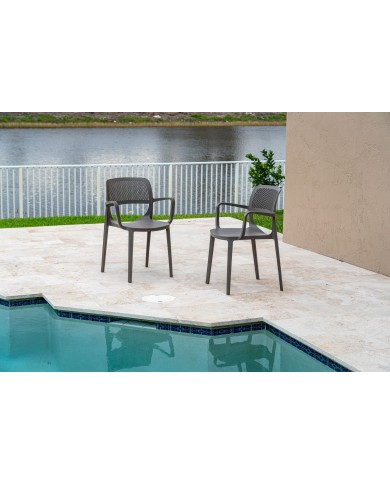 Sillón VERDI, apilable, polipropileno antracita