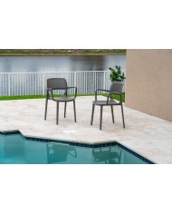 Sillón VERDI, apilable, polipropileno antracita