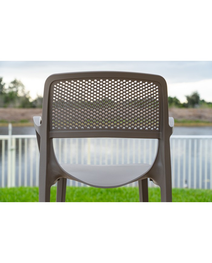 Sillón VERDI, apilable, polipropileno antracita