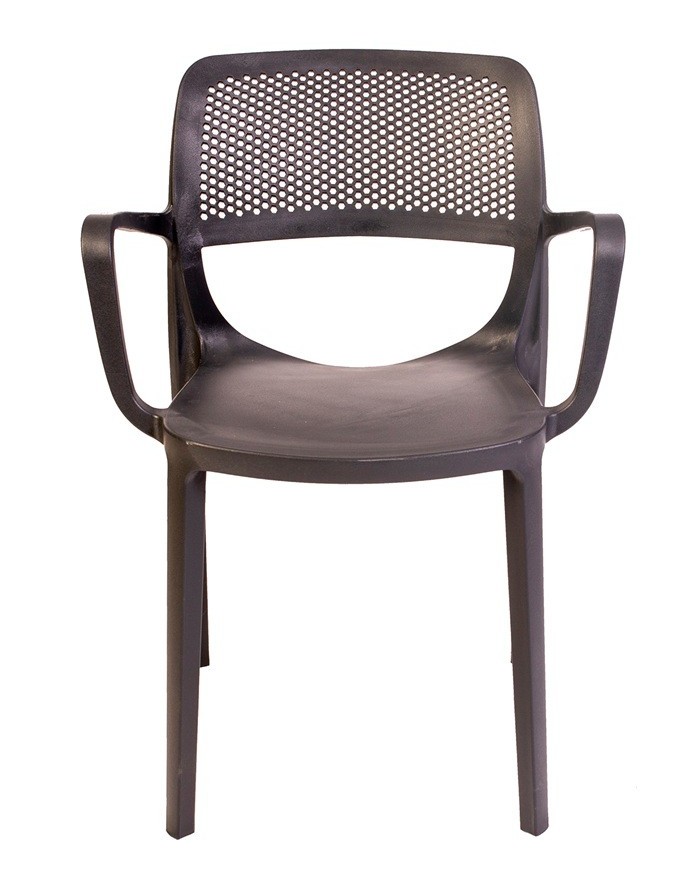 Sillón VERDI, apilable, polipropileno antracita