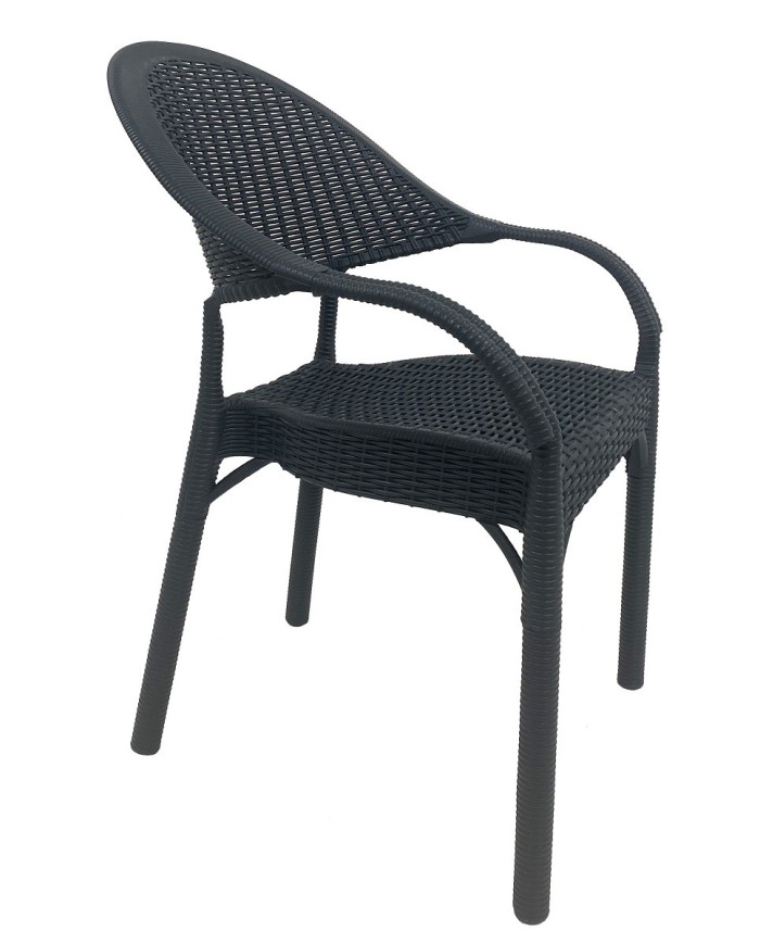 Sillón RICK, apilable, polipropileno antracita