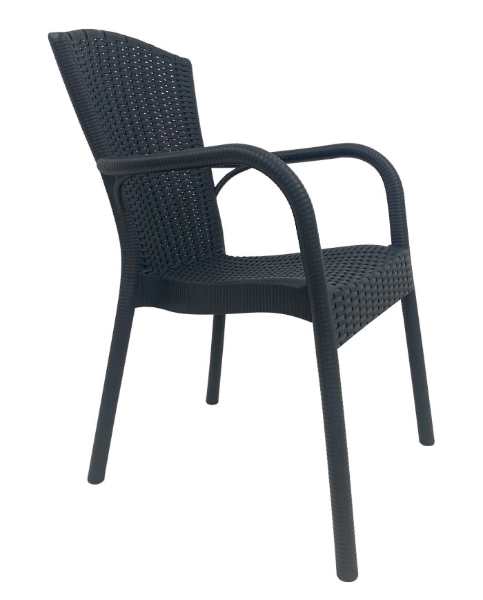 Sillón NESTOR, apilable, polipropileno antracita