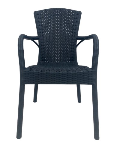 Sillón NESTOR, apilable, polipropileno antracita