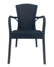 Sillón NESTOR, apilable, polipropileno antracita