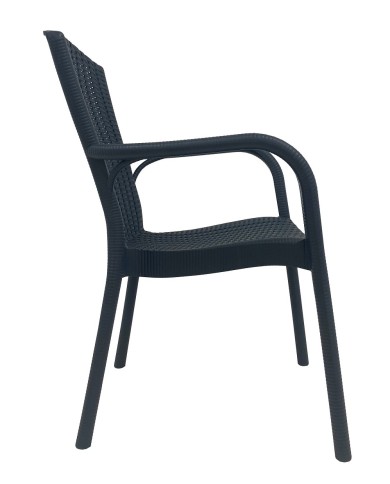 Sillón NESTOR, apilable, polipropileno antracita