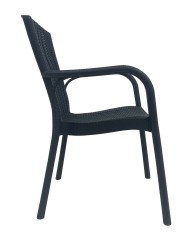 Sillón NESTOR, apilable, polipropileno antracita