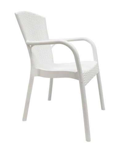 Sillón NESTOR, apilable, polipropileno blanco