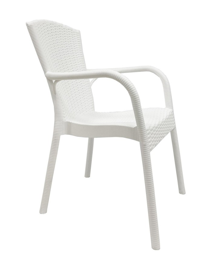 Sillón NESTOR, apilable, polipropileno blanco