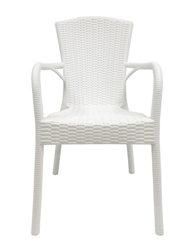 Sillón NESTOR, apilable, polipropileno blanco