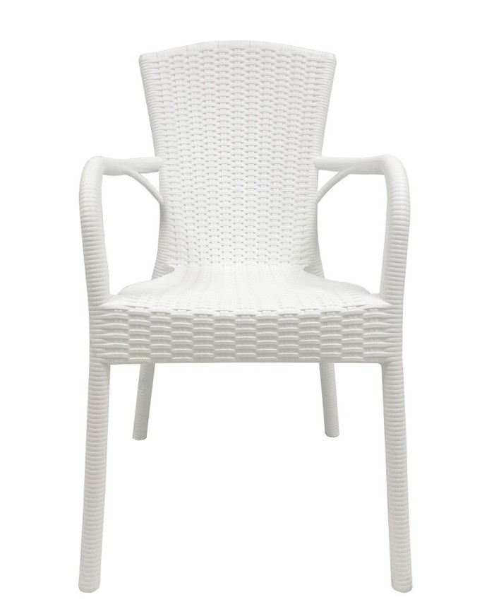 Sillón NESTOR, apilable, polipropileno blanco