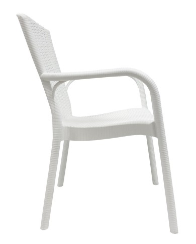 Sillón NESTOR, apilable, polipropileno blanco