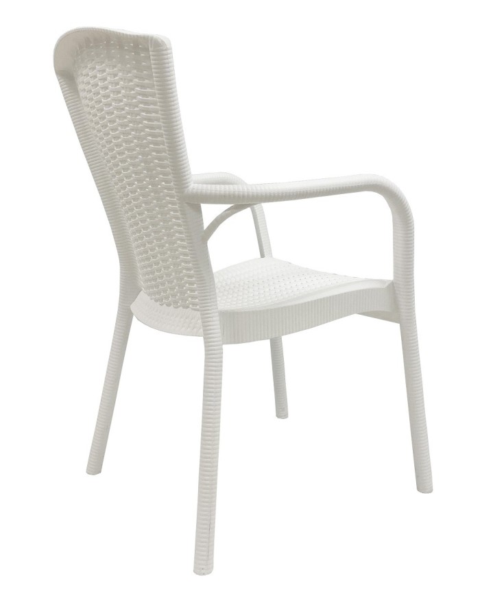 Sillón NESTOR, apilable, polipropileno blanco