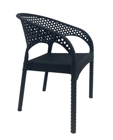 Sillón CALVIN, apilable, polipropileno antracita