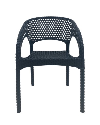 Sillón CALVIN, apilable, polipropileno antracita