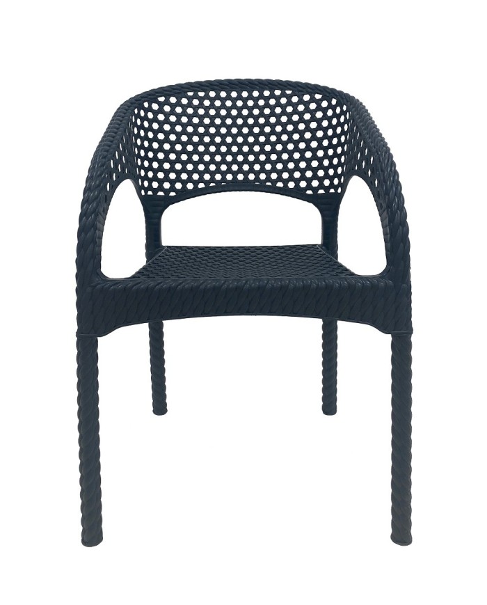 Sillón CALVIN, apilable, polipropileno antracita