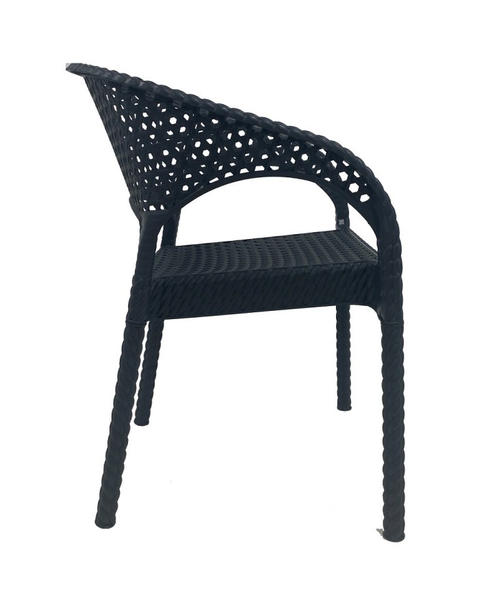 Sillón CALVIN, apilable, polipropileno antracita