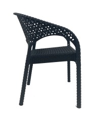 Sillón CALVIN, apilable, polipropileno antracita