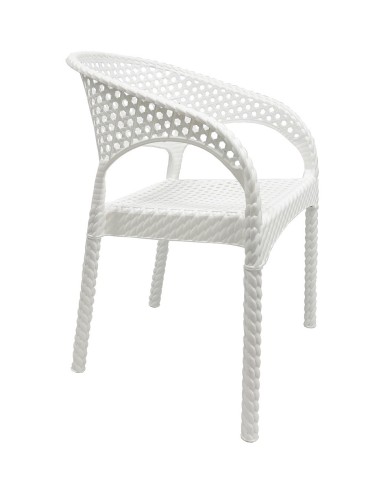 Sillón CALVIN, apilable, polipropileno blanco