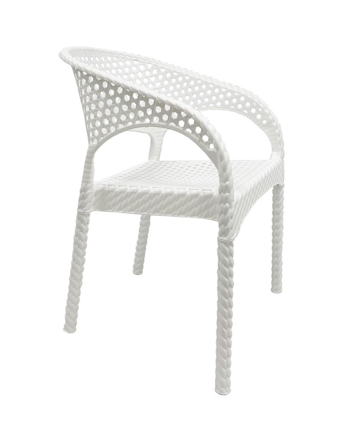 Sillón CALVIN, apilable, polipropileno blanco