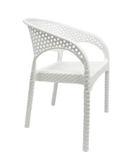 Sillón CALVIN, apilable, polipropileno blanco
