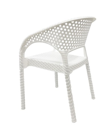 Sillón CALVIN, apilable, polipropileno blanco