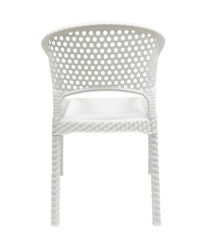 Sillón CALVIN, apilable, polipropileno blanco