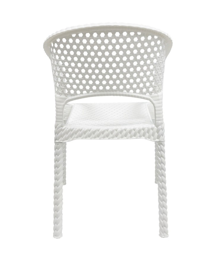 Sillón CALVIN, apilable, polipropileno blanco