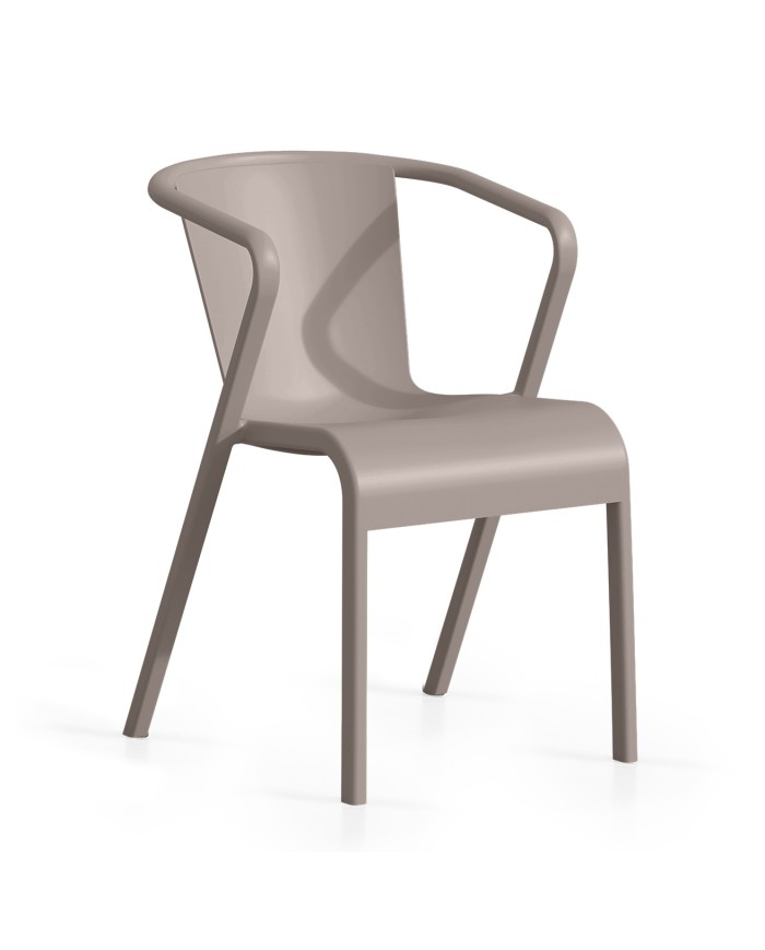 Sillón LUGO, apilable,  polipropileno tórtora