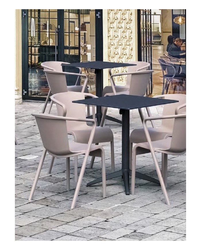 Sillón LUGO, apilable,  polipropileno tórtora