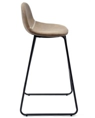 Taburete MOSS NEW, metal, similpiel marrón oscuro