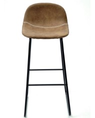 Taburete MOSS NEW, metal, similpiel marrón oscuro