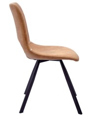 Silla ANTIBES NEW, metal, similpiel marrón claro