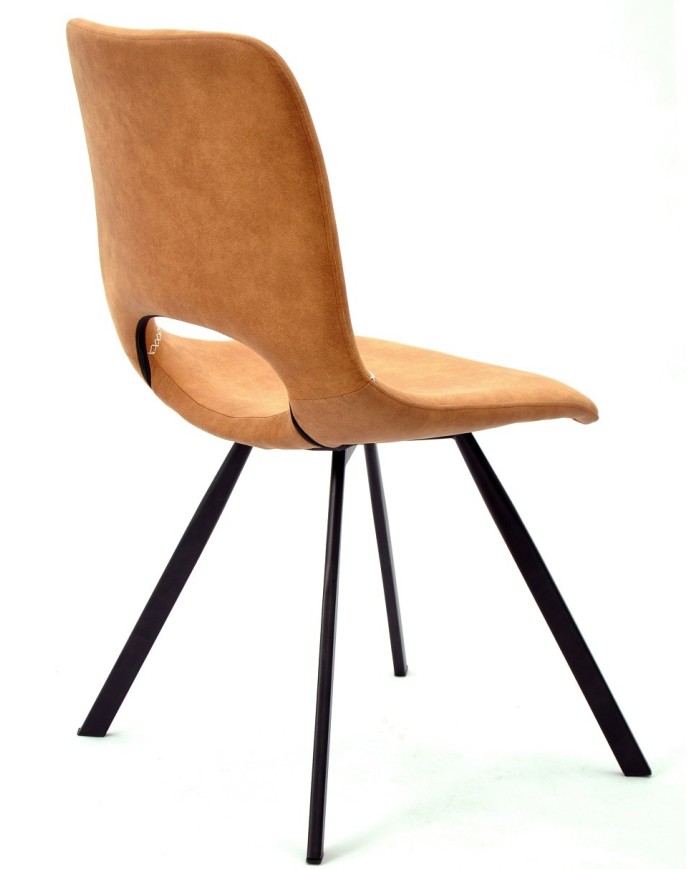 Silla ANTIBES NEW, metal, similpiel marrón claro