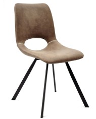 Silla ANTIBES NEW, metal, similpiel marrón oscuro