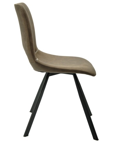 Silla ANTIBES NEW, metal, similpiel marrón oscuro