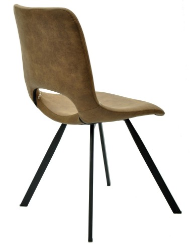 Silla ANTIBES NEW, metal, similpiel marrón oscuro