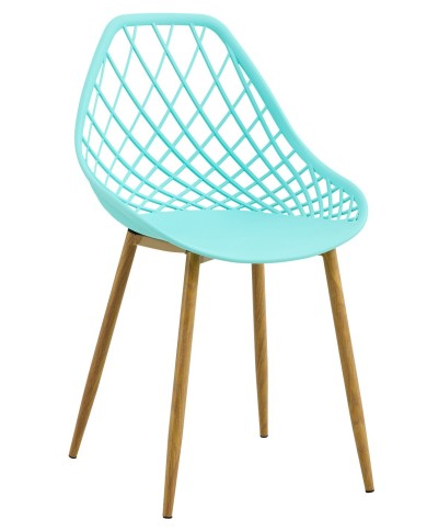 Silla STRAUSS, metal, polipropileno verde pastel
