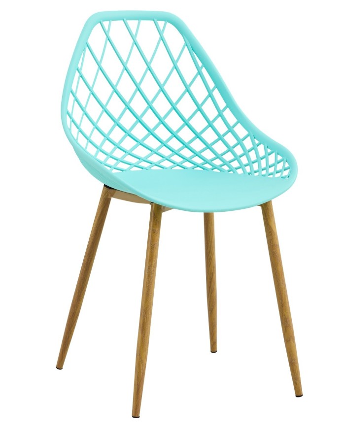 Silla STRAUSS, metal, polipropileno verde pastel