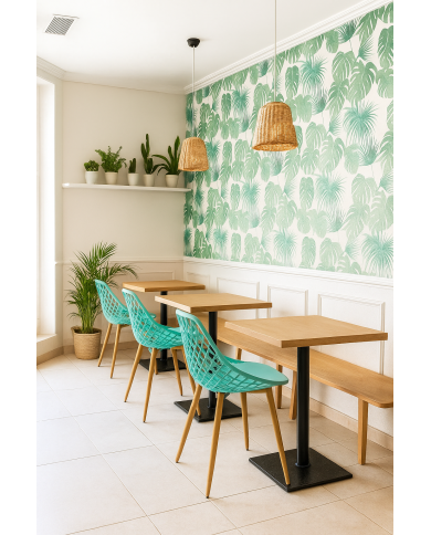 Silla STRAUSS, metal, polipropileno verde pastel