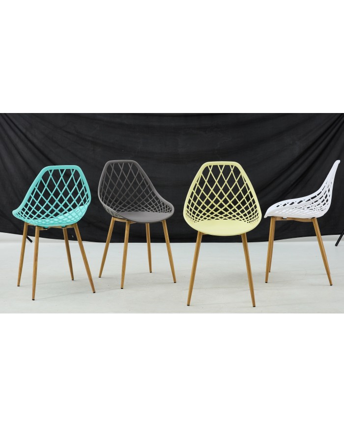 Silla STRAUSS, metal, polipropileno verde pastel
