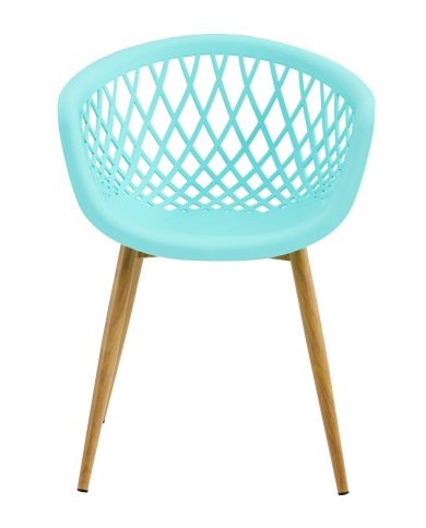 Sillón STRAUSS, metal, polipropileno verde pastel