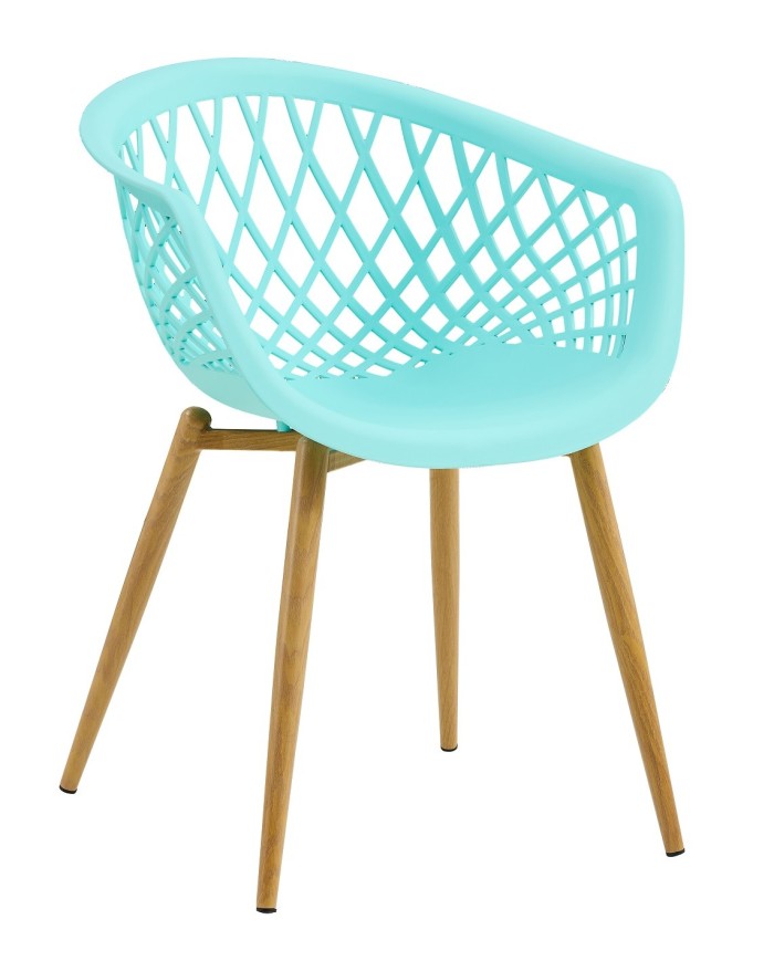 Sillón STRAUSS, metal, polipropileno verde pastel